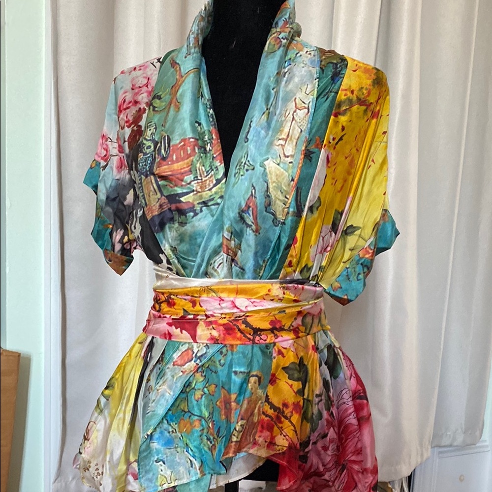 Colorful Floral Kimono Top